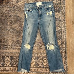 Mother insider crop fray jeans